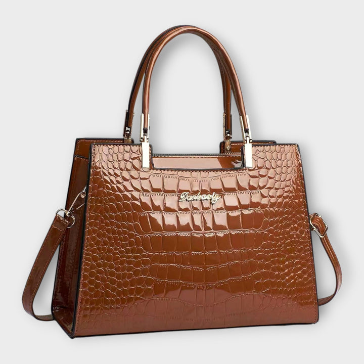 MaryAnne | Glossy Crocodile Pattern Handbag