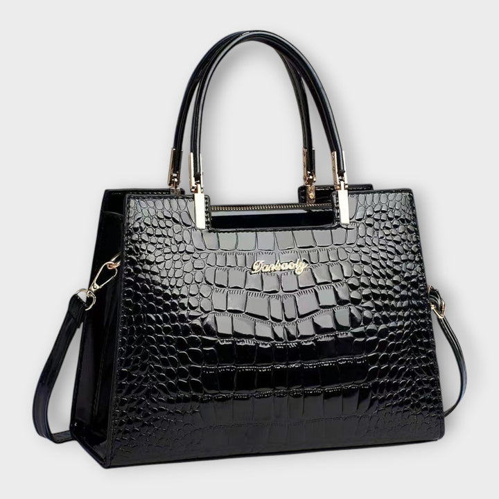 MaryAnne | Glossy Crocodile Pattern Handbag