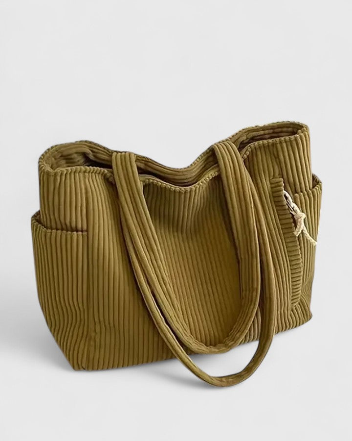 MaryAnne | Luxurious Ribbed Tote Bag with Cord Detail