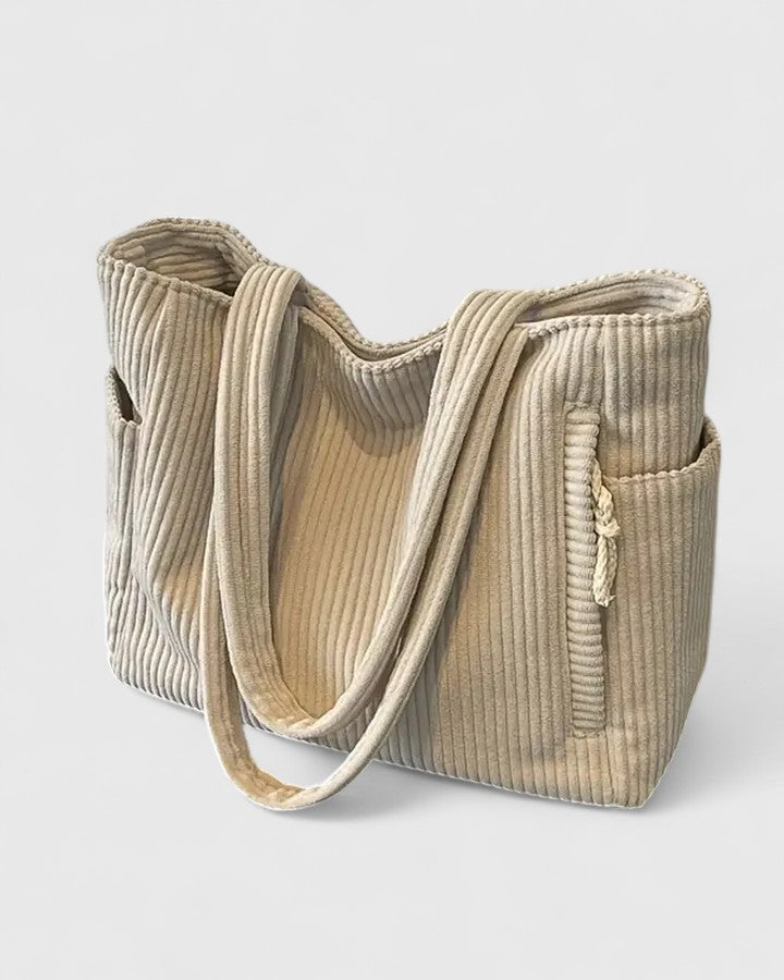 MaryAnne | Luxurious Ribbed Tote Bag with Cord Detail