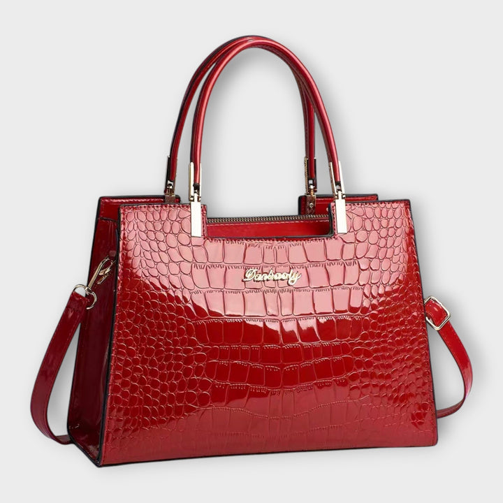 MaryAnne | Glossy Crocodile Pattern Handbag