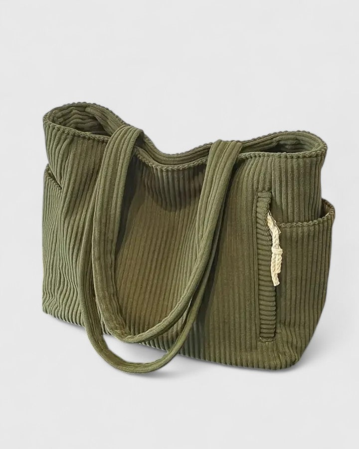 MaryAnne | Luxurious Ribbed Tote Bag with Cord Detail