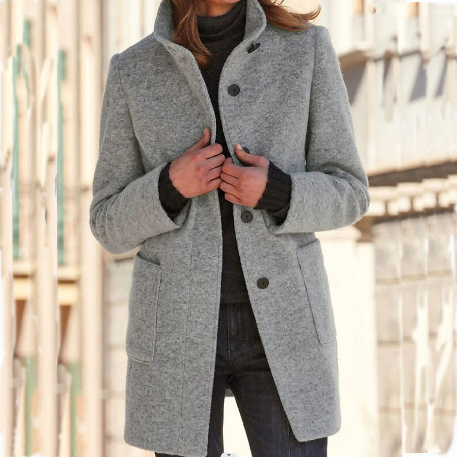 Vintora™ - Vintage-Inspired Long Sleeve Windbreaker with Buttons and Stand Collar