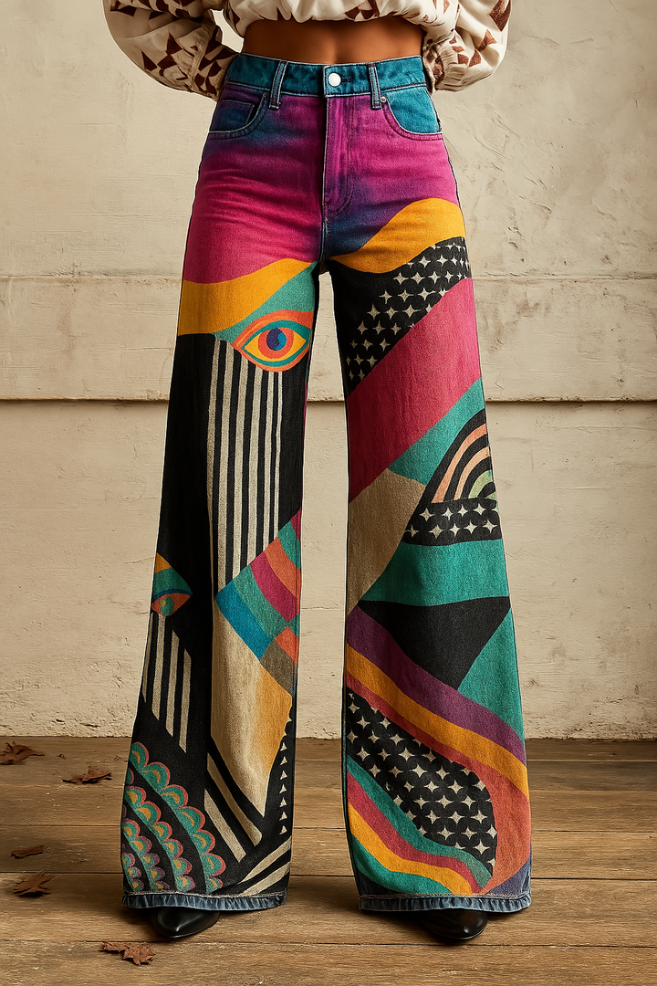 Sophia | Stylish loose-fit pants with graphic