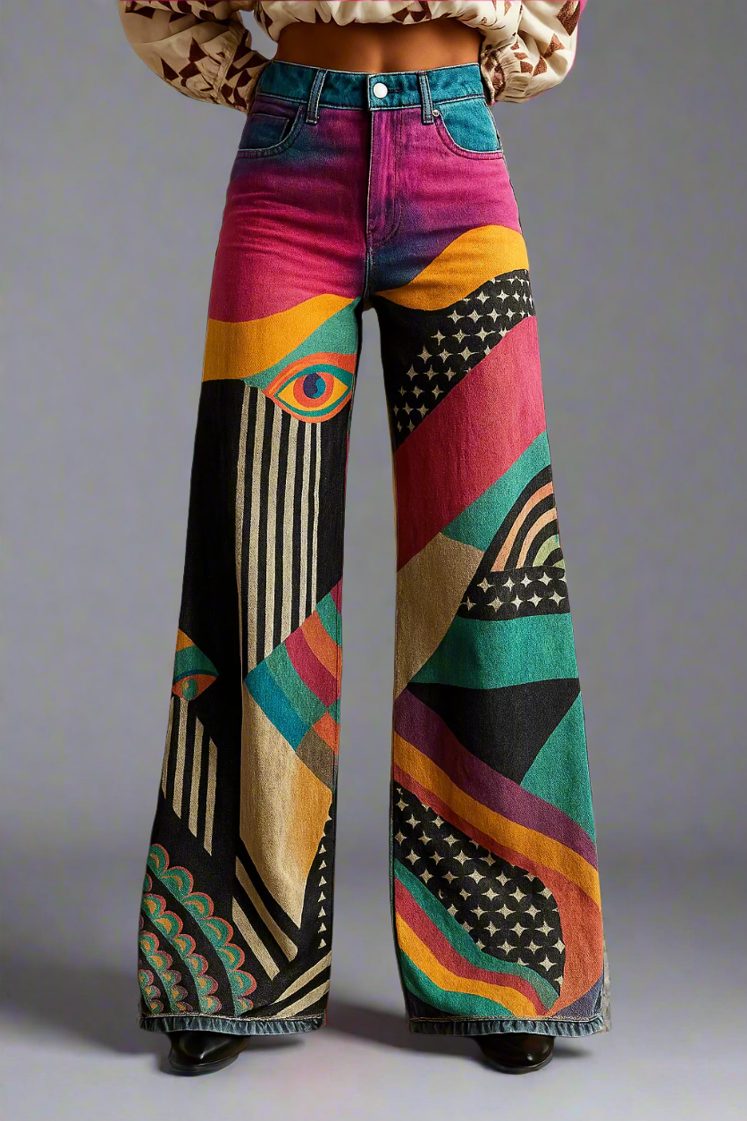 Sophia | Stylish loose-fit pants with graphic