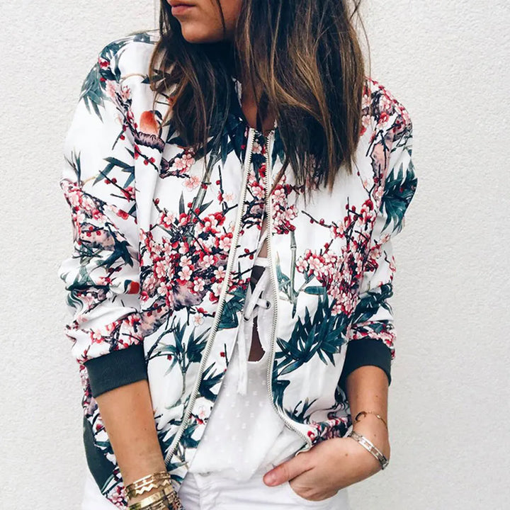 Hazel | Bomber jacket with trendy floral print
