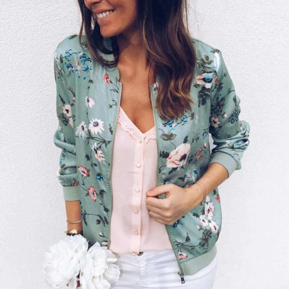 Hazel | Bomber jacket with trendy floral print