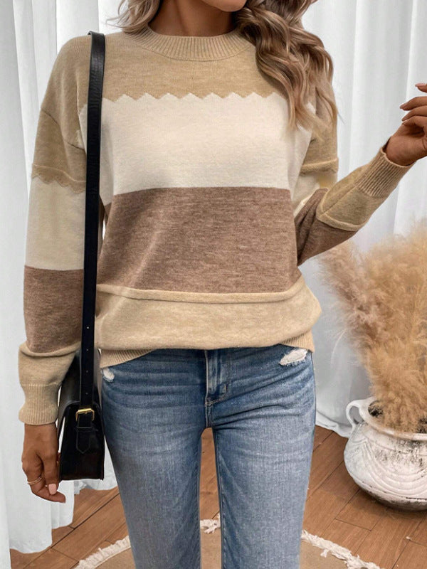 Margot | Soft Color Block Knit Sweater