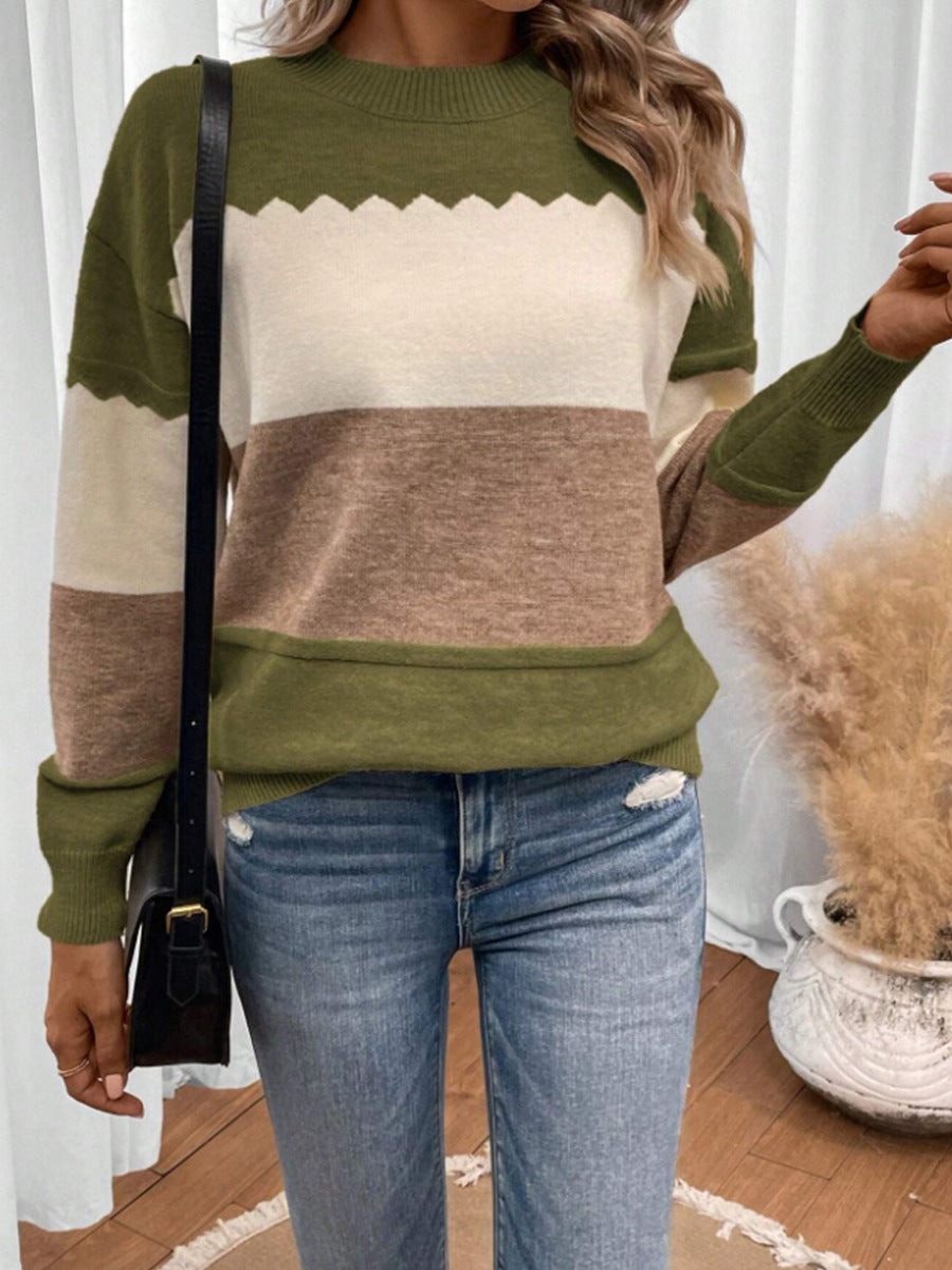 Margot | Soft Color Block Knit Sweater