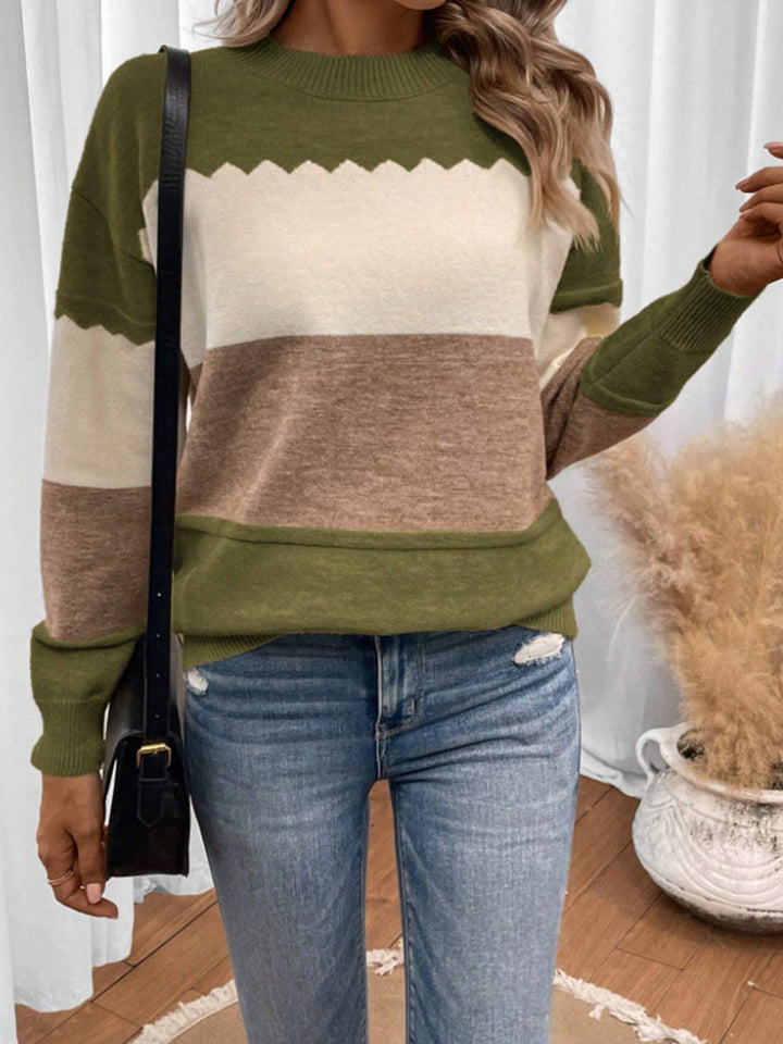 Margot | Soft Color Block Knit Sweater