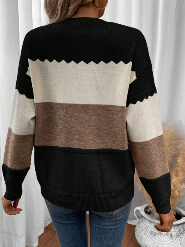 Margot | Soft Color Block Knit Sweater