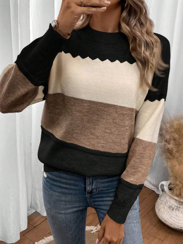 Margot | Soft Color Block Knit Sweater