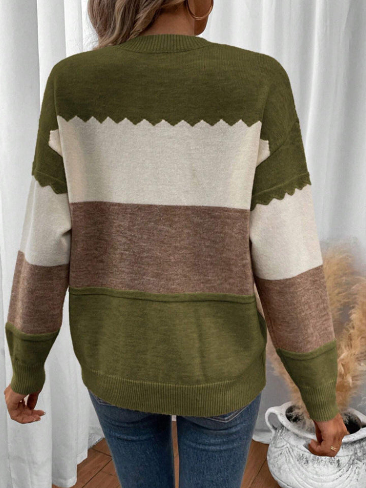 Margot | Soft Color Block Knit Sweater