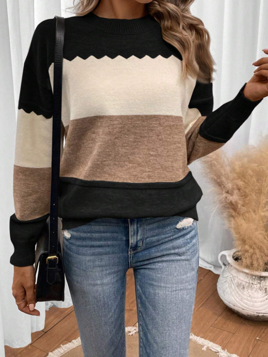 Margot | Soft Color Block Knit Sweater