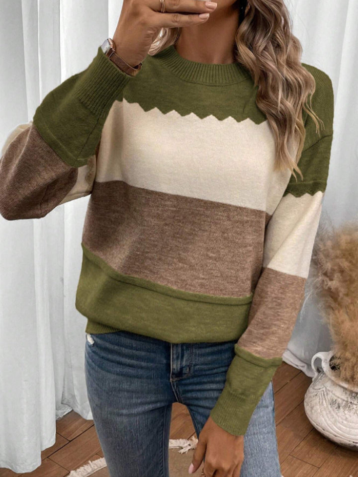 Margot | Soft Color Block Knit Sweater