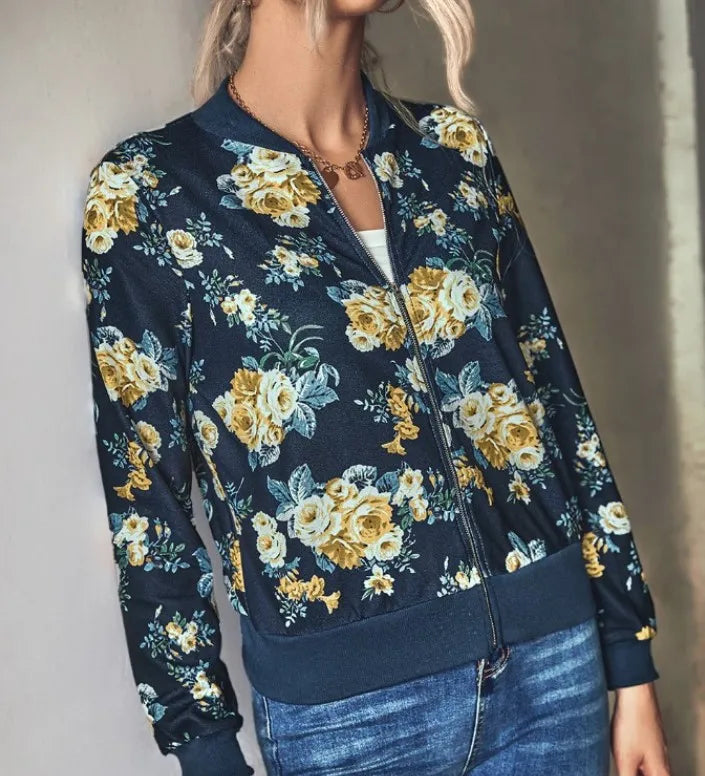 Hazel | Bomber jacket with trendy floral print