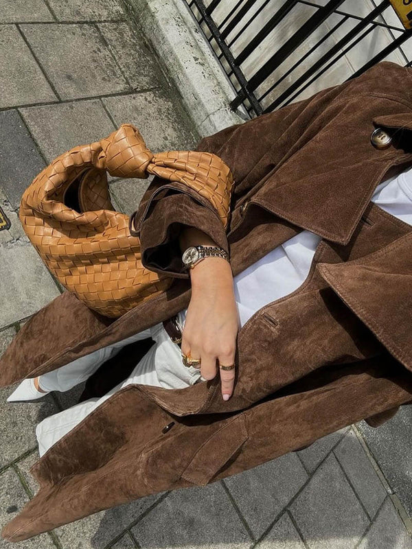 Veronika - Elegant Suede Trench Coat