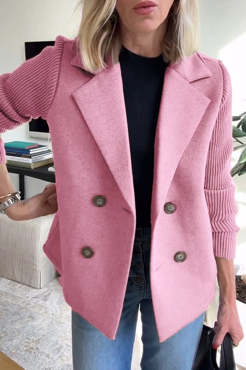 Amora | Elegant Blazer with Knitted Sleeves