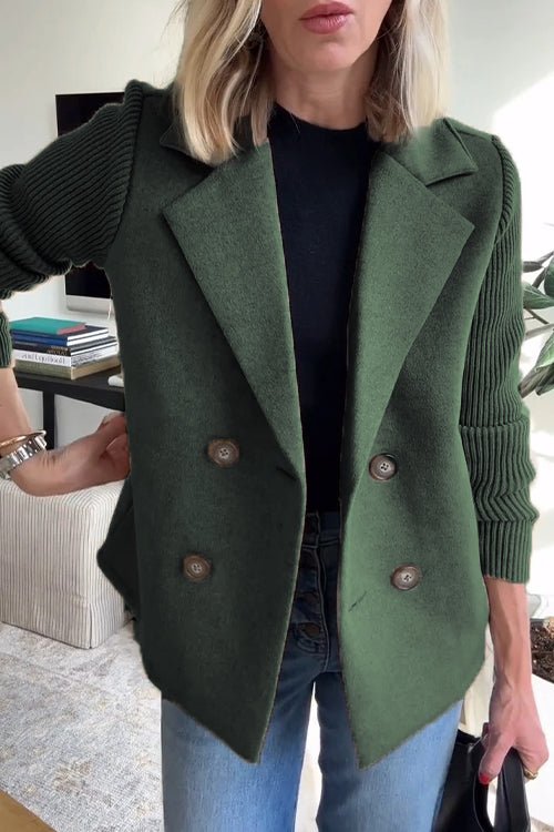 Amora | Elegant Blazer with Knitted Sleeves