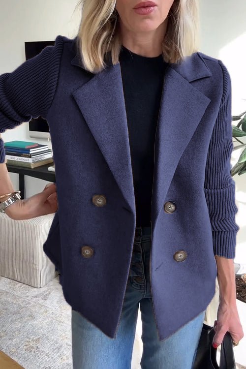 Amora | Elegant Blazer with Knitted Sleeves