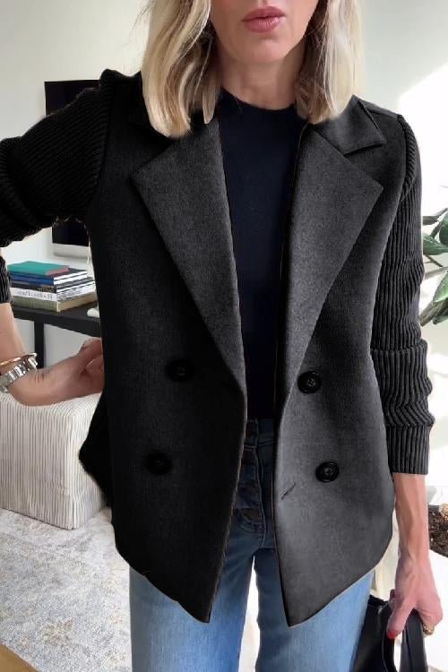 Amora | Elegant Blazer with Knitted Sleeves