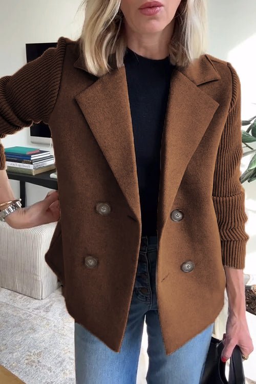 Amora | Elegant Blazer with Knitted Sleeves