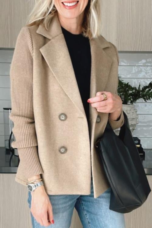 Amora | Elegant Blazer with Knitted Sleeves