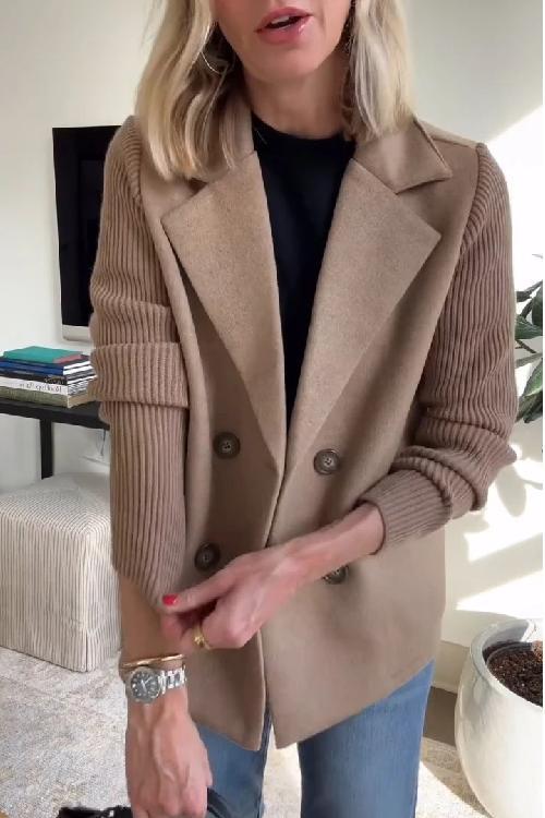 Amora | Elegant Blazer with Knitted Sleeves