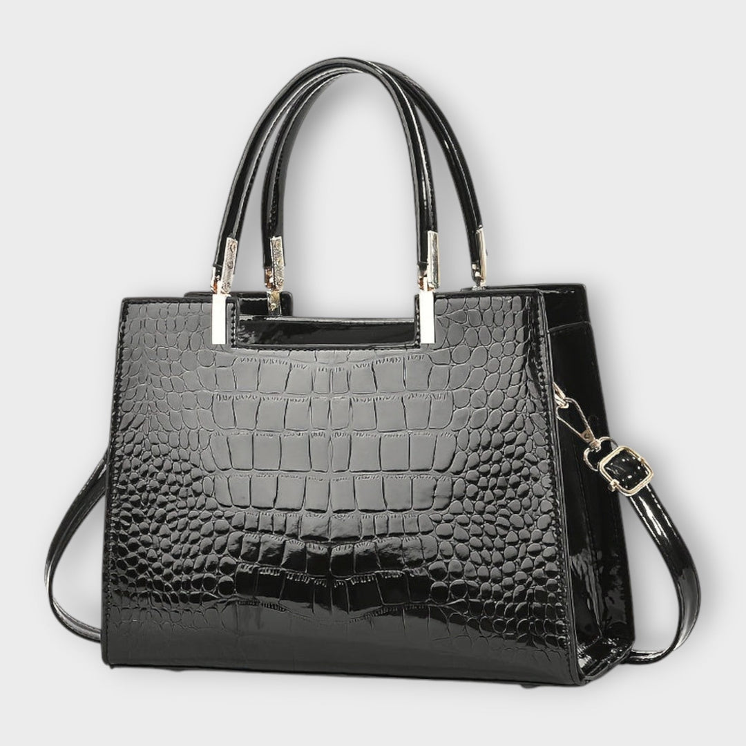 MaryAnne | Glossy Crocodile Pattern Handbag