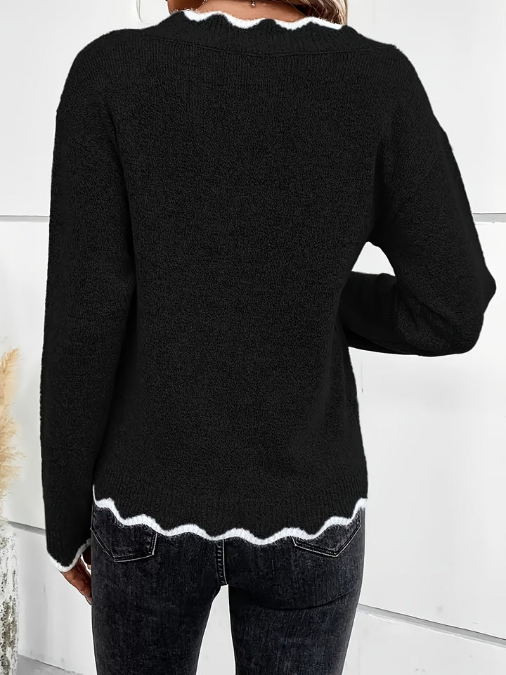 Éléonore™ | V-Neck Ribbed Sweater