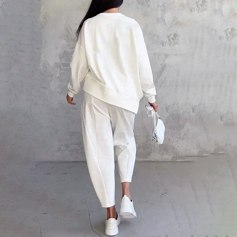 Léa | Two-piece set with long-sleeve top and wide-leg pants