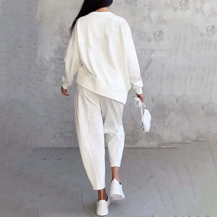 Léa | Two-piece set with long-sleeve top and wide-leg pants